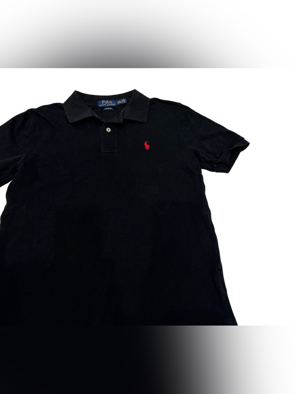 Polo Ralph‎ Lauren Boys Polo Black 100 Cotton Embroided Logo Size M 10-12
